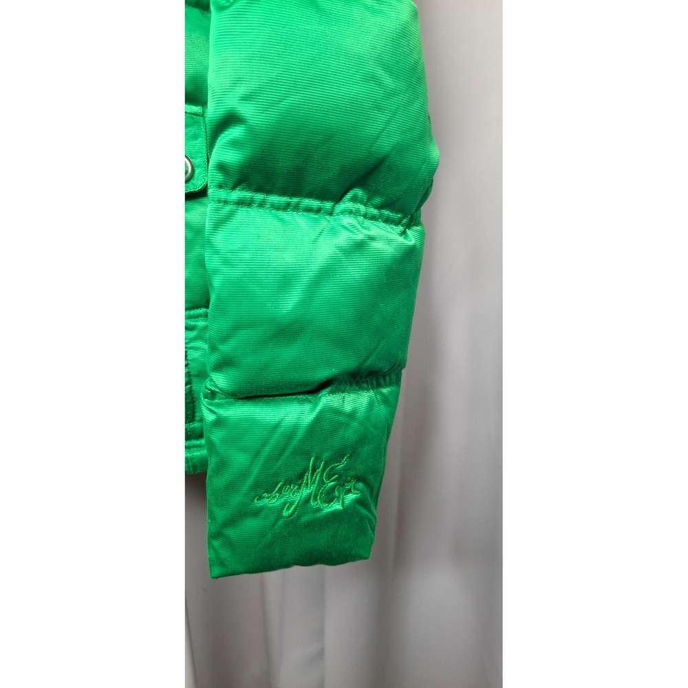 Obermeyer Clarendon Green Satin Puffer Ski Jacket 100% Goose Down Size 10 *READ - Picture 12 of 16